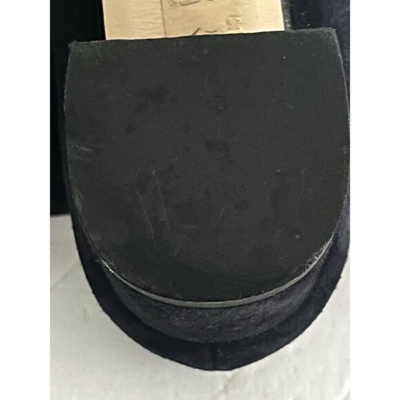 NEW The SELLER Block Heel Pump •37.5/. 7• Navy Suede Round Toe Heel Shoes ITALY - Picture 8 of 8
